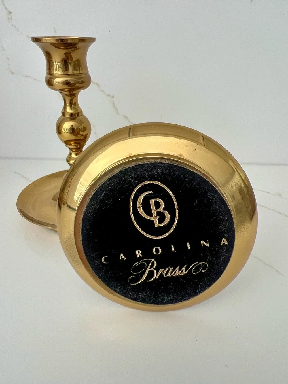 Carolina Brass Gold Candlestick Holders — Set of 2